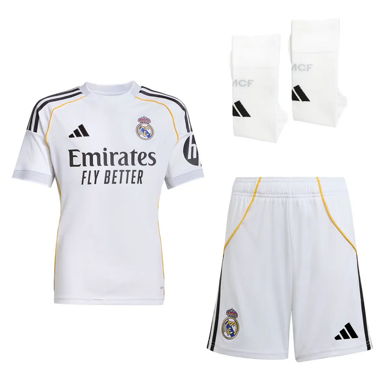 CONJUNTO PRIMERA EQUIPACIÓN NIÑOS REAL MADRID 25-26
