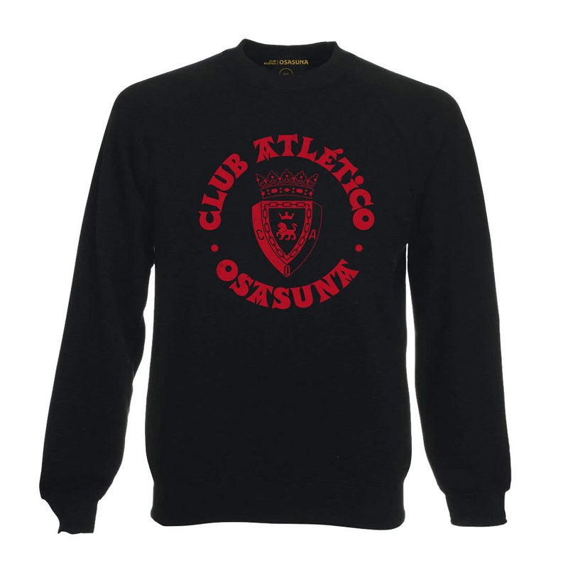SUDADERA ESCUDOS 80 OSASUNA ADULTO NEGRA